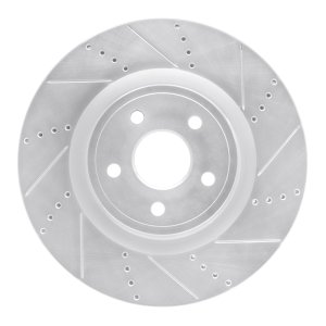 Dodge Durango Brake Rotor (1) - Front Right - R1 Concepts - Drilled & Slotted - Silver - `12-`25 Dodge Durango Brake Rotor (1) - Front Right - R1 Concepts - Drilled & Slotted - Silver - `12-`25